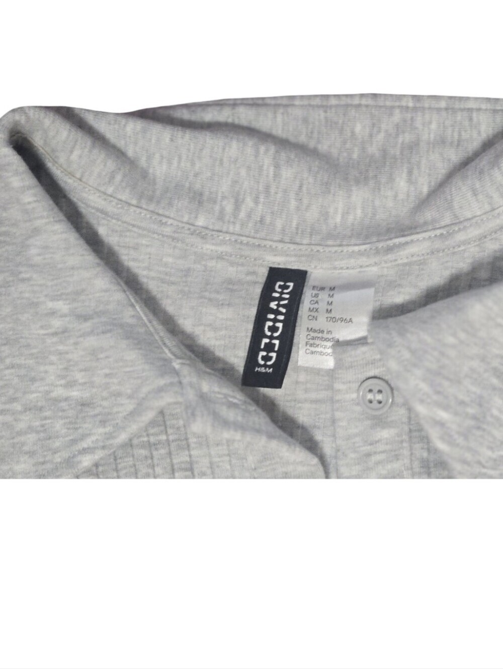 Divided HM Ribbed Polo Skater Dress in Light Gray Fit & Flare Tennis Size Med - Picture 5 of 8